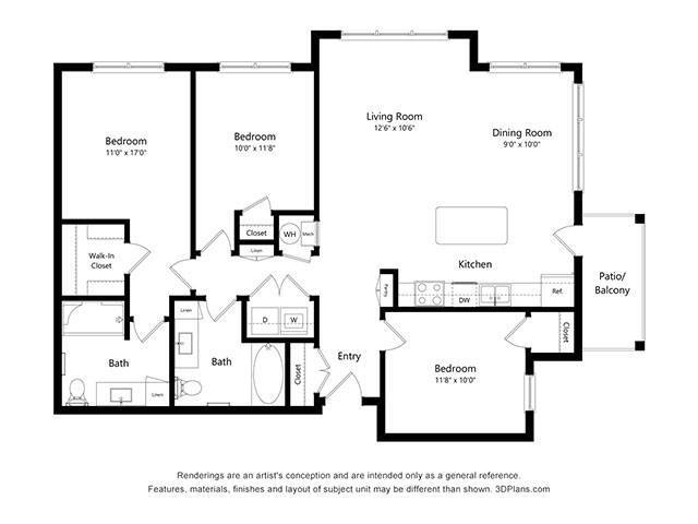 Floor Plan - Three Bedroom - C2