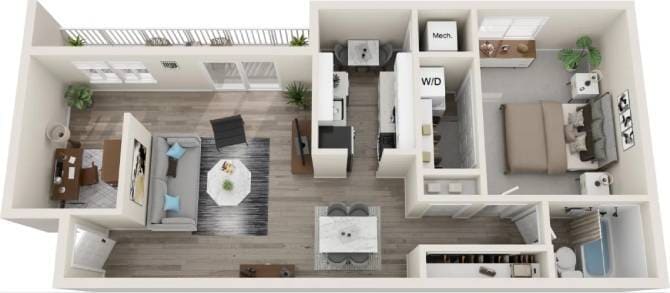 Floor Plan - The Bogart w/Den