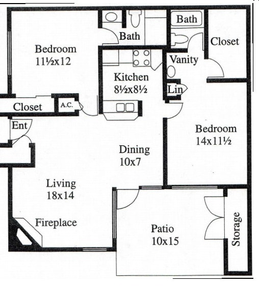 Floor Plan - Two-Bedroom Villa