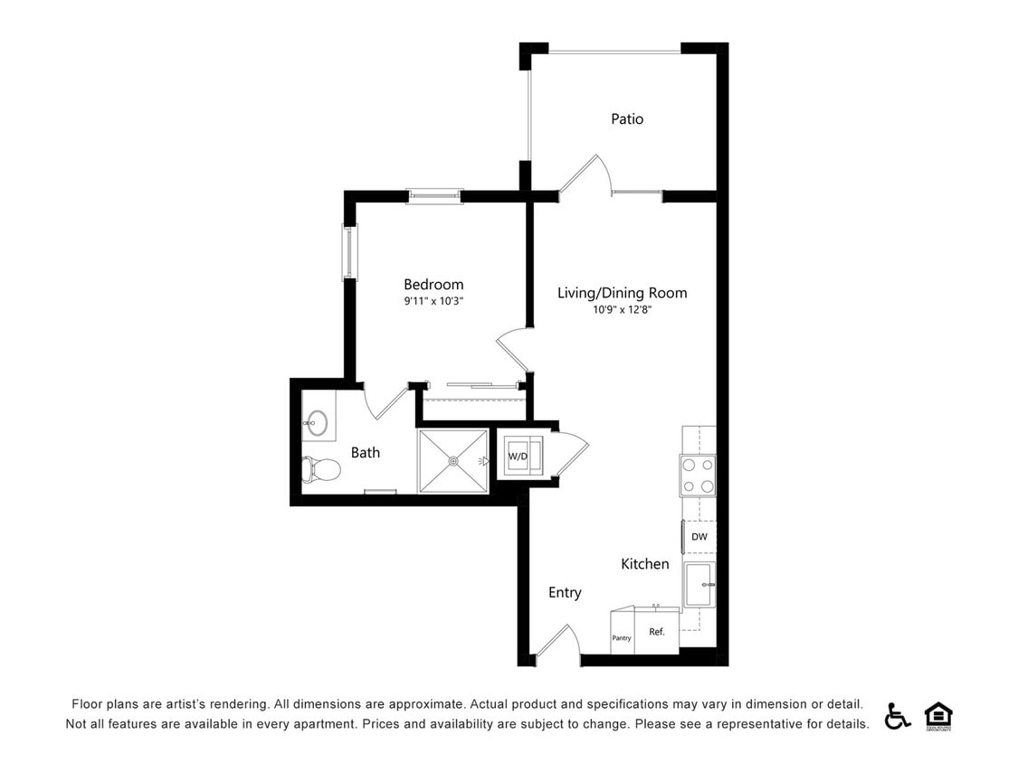 1x1 A | 1x1 | 538 sq ft - 1x1A