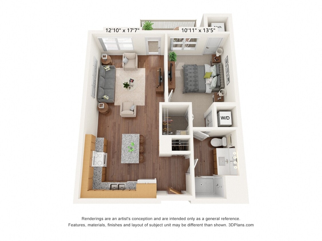 Floor Plan - One Bedroom - B