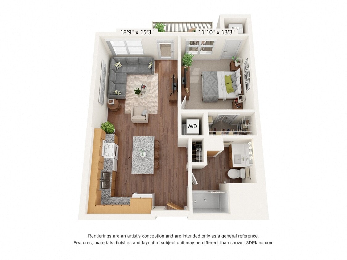 Floor Plan - One Bedroom F