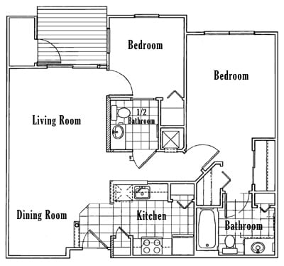 PHASE I-2 BEDROOM, 1 BATH - Phase I - Two Bed One and a Half Bath