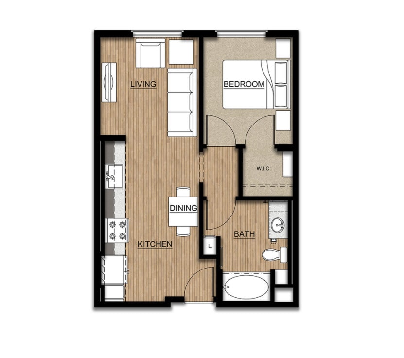 Floor Plan - 1 Bedroom