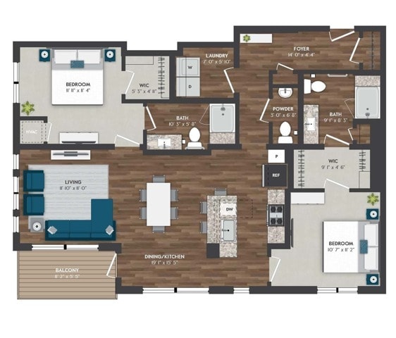 C6 | 2x2 | 1222 sq ft - C6