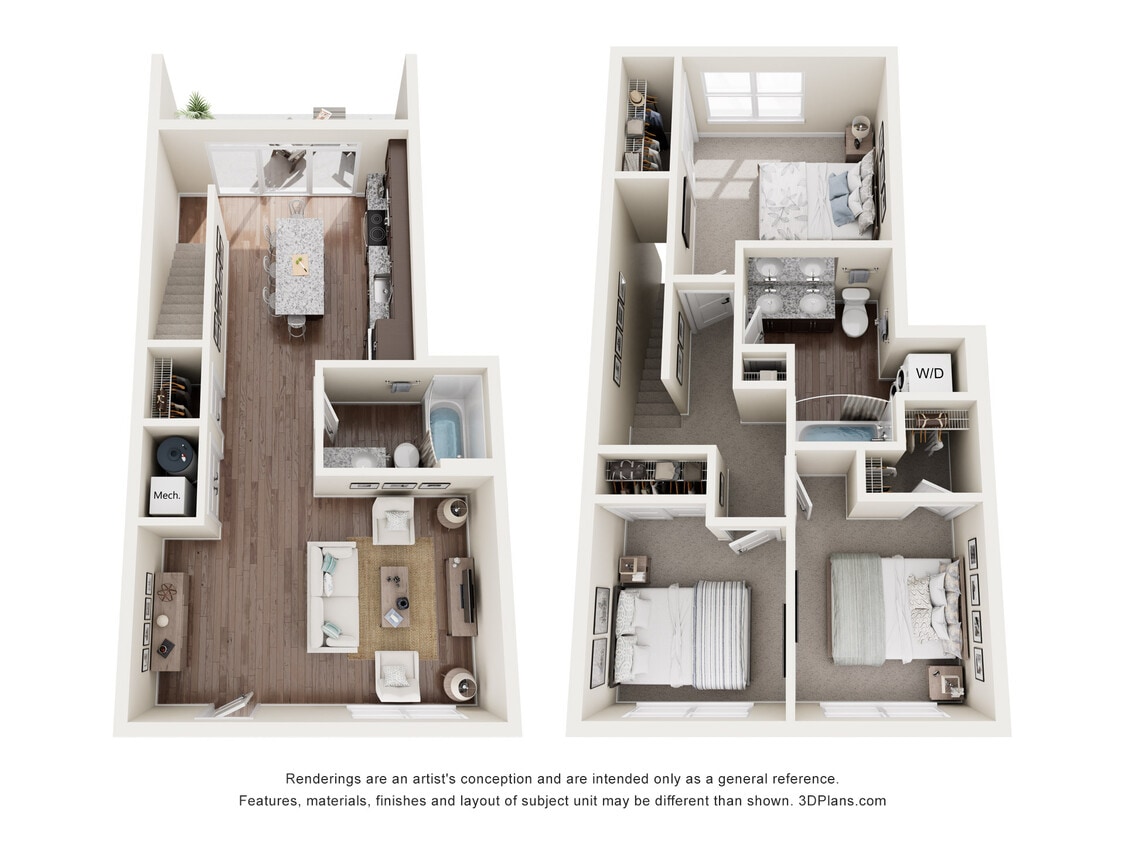 Floor Plan - 3 Bed Townhome (all ages) - 50% Income Limit