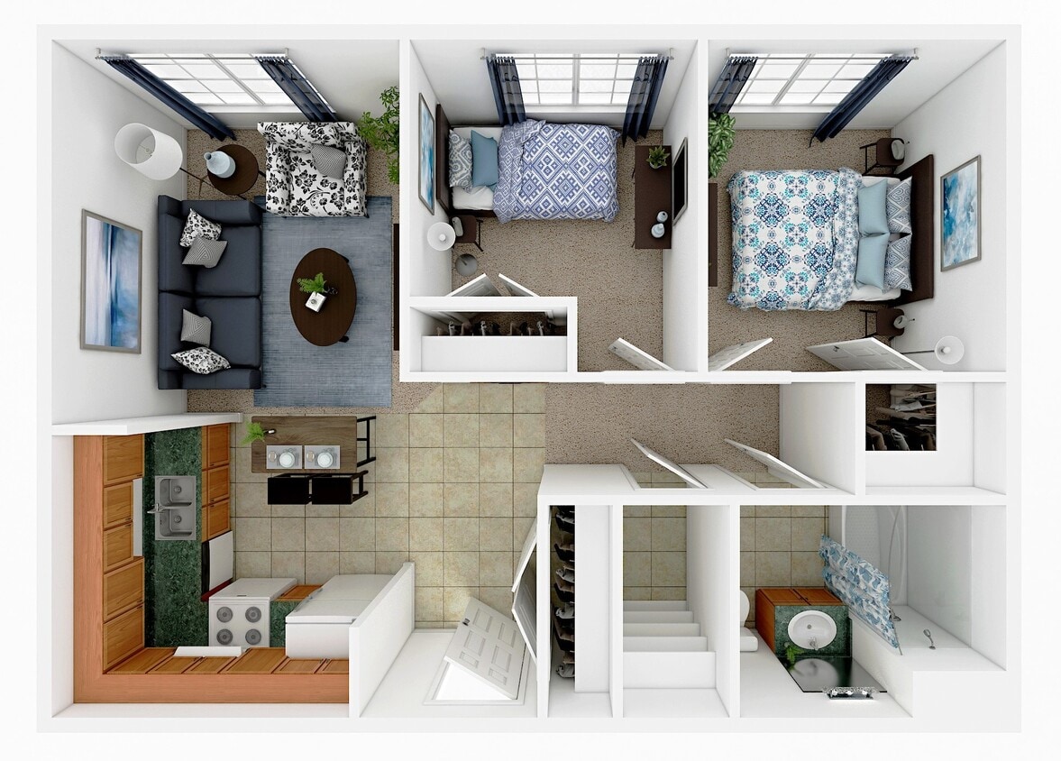 Floor Plan - Renovated 2br