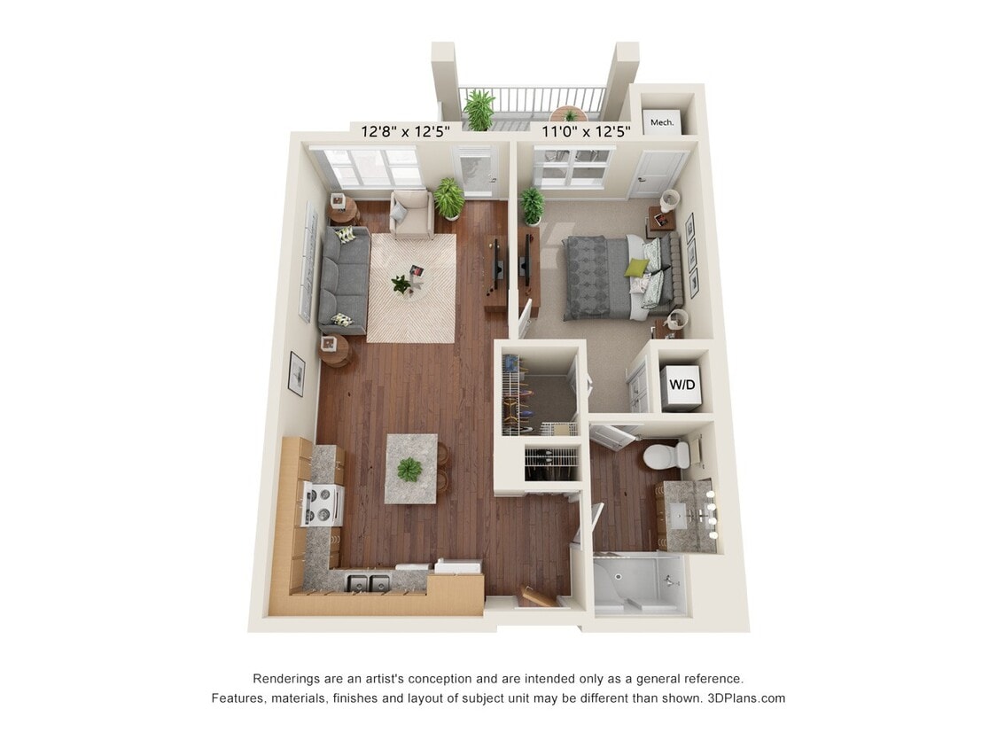 Floor Plan - One Bedroom 1B