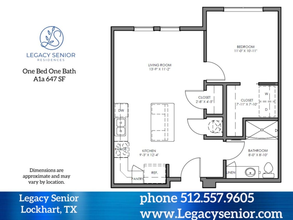 Floor Plan - 1x1 A1a 60%