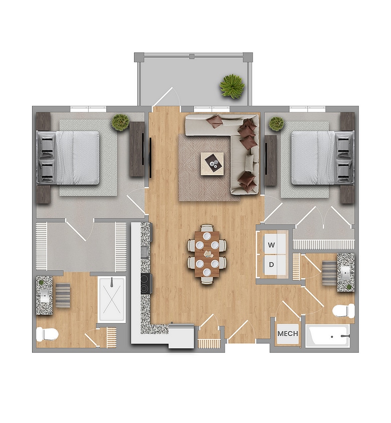 Cypress | 2x2 | 965 sf - CYPRESS