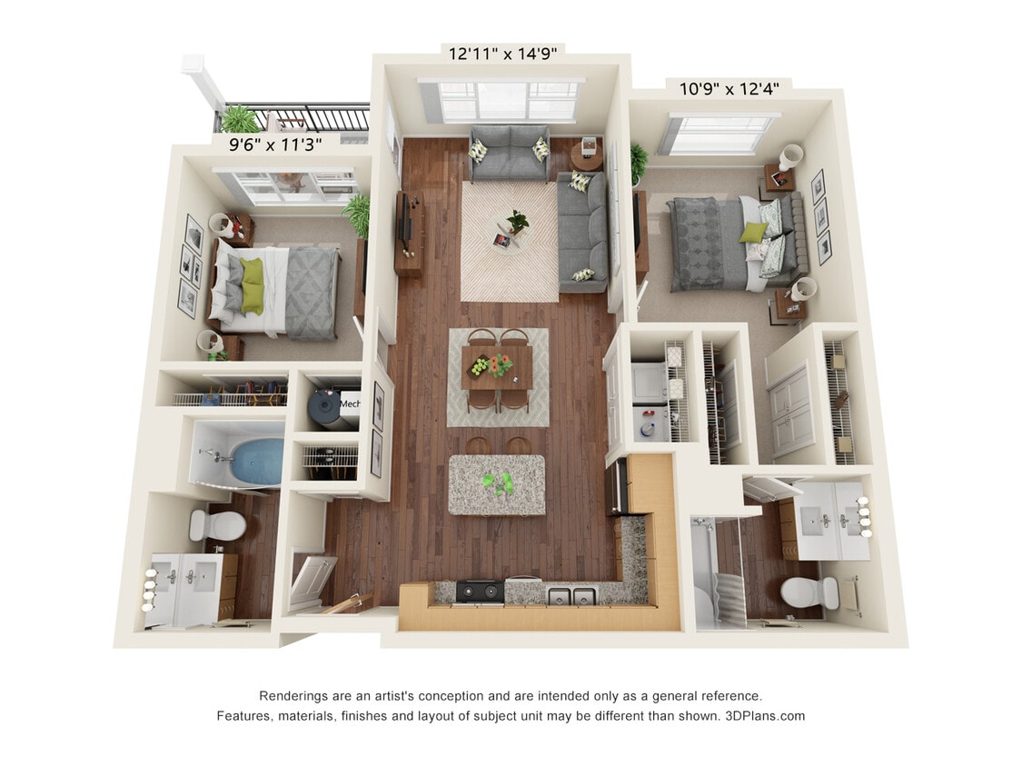 Floor Plan - Two Bedroom - B1