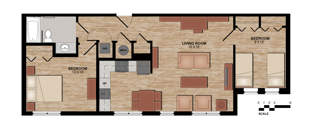 Floor Plan - 2 Bedroom 60% (777)