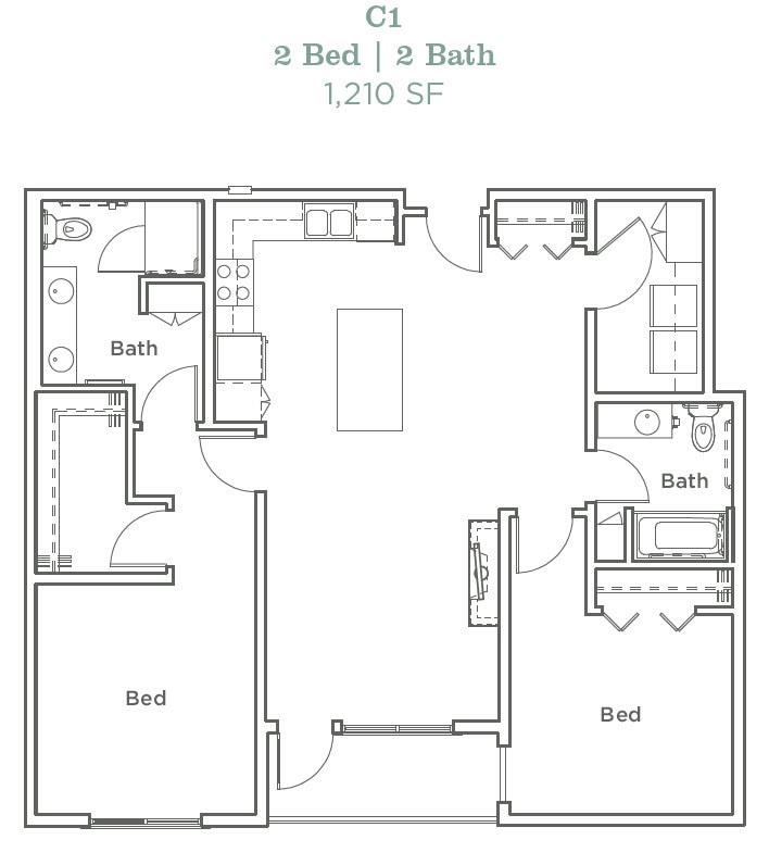 Floor Plan - Two Bedroom C1