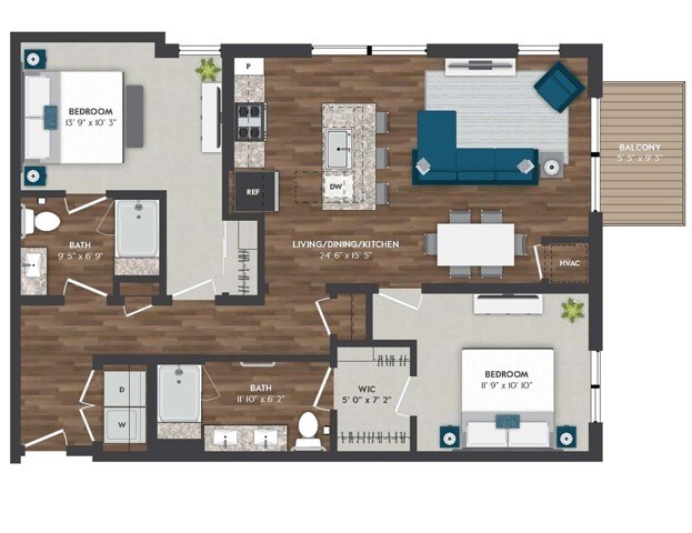 C5 | 2x2 | 1120 sq ft - C5
