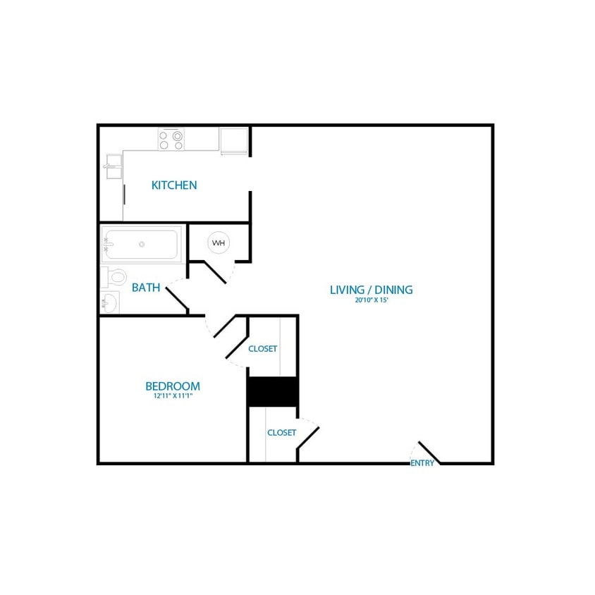 Floor Plan - One Bedroom B