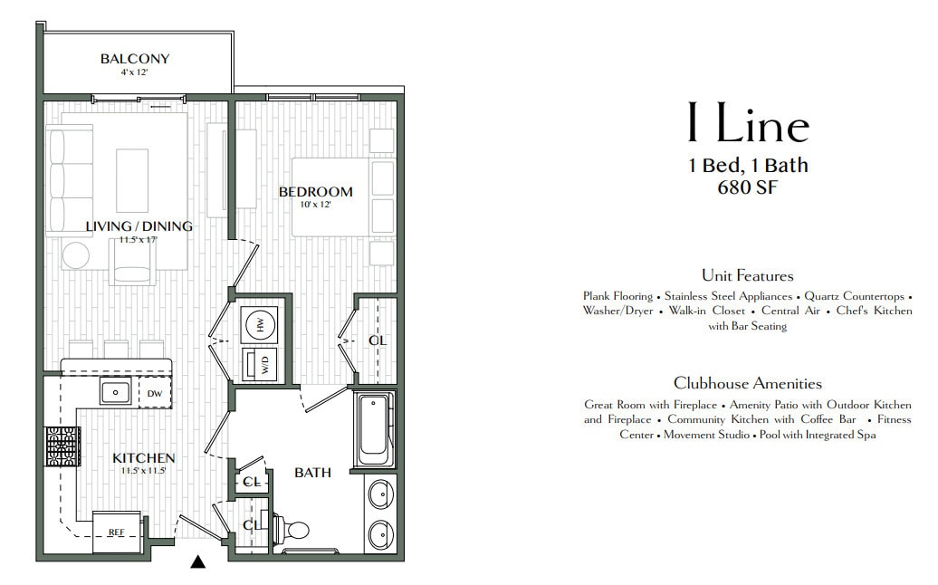 Floor Plan - 1 Bedroom Junior