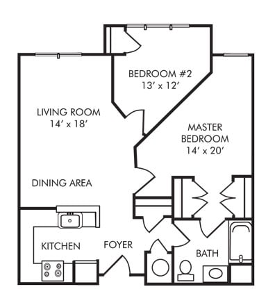 2BR/1BA