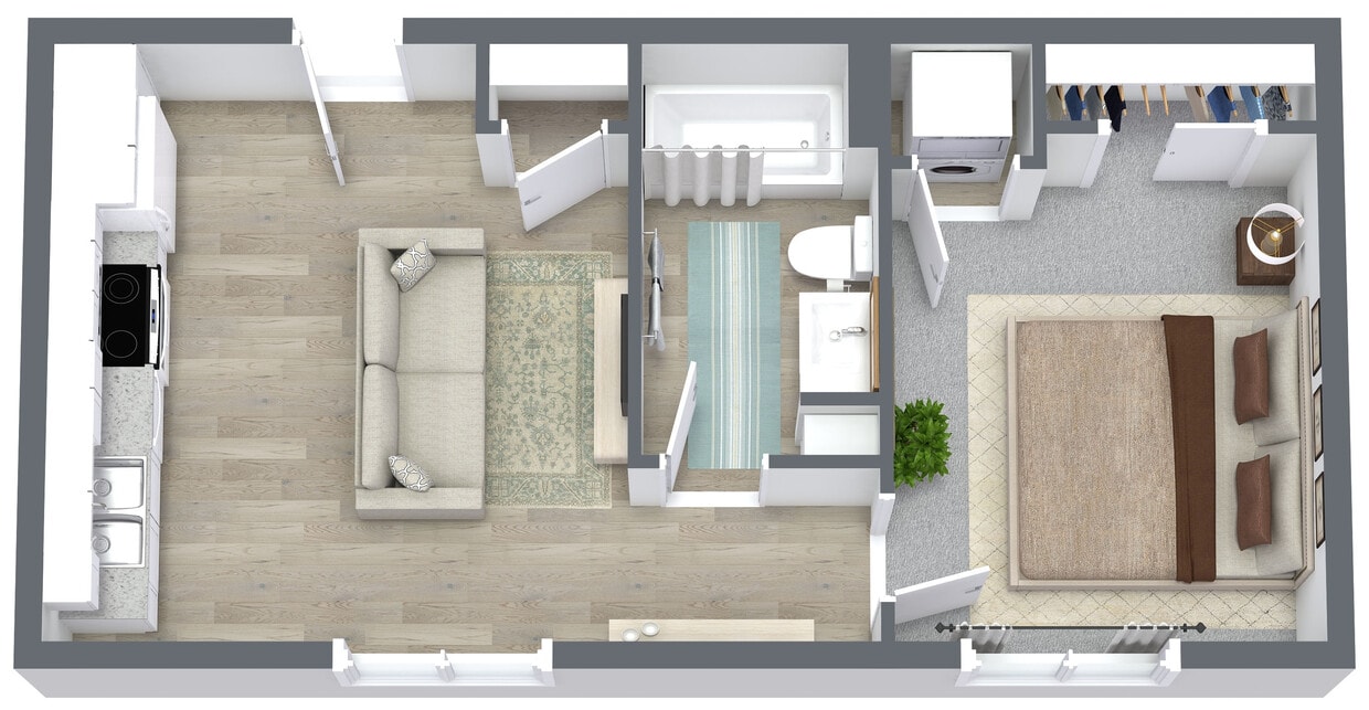 Floor Plan - One Bed/One Bat 60% Hh