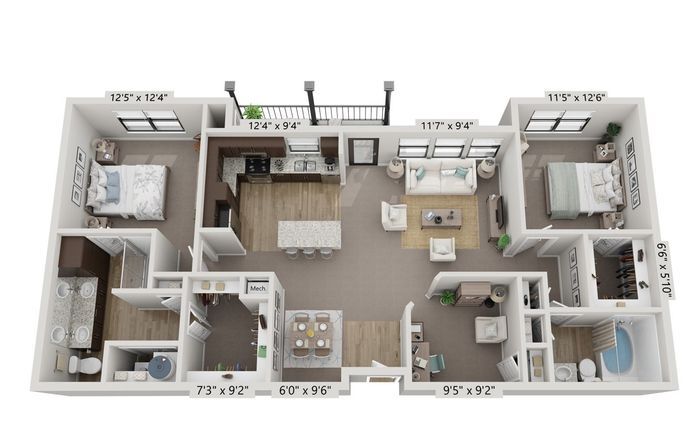 Floor Plan - 2x2 - B2