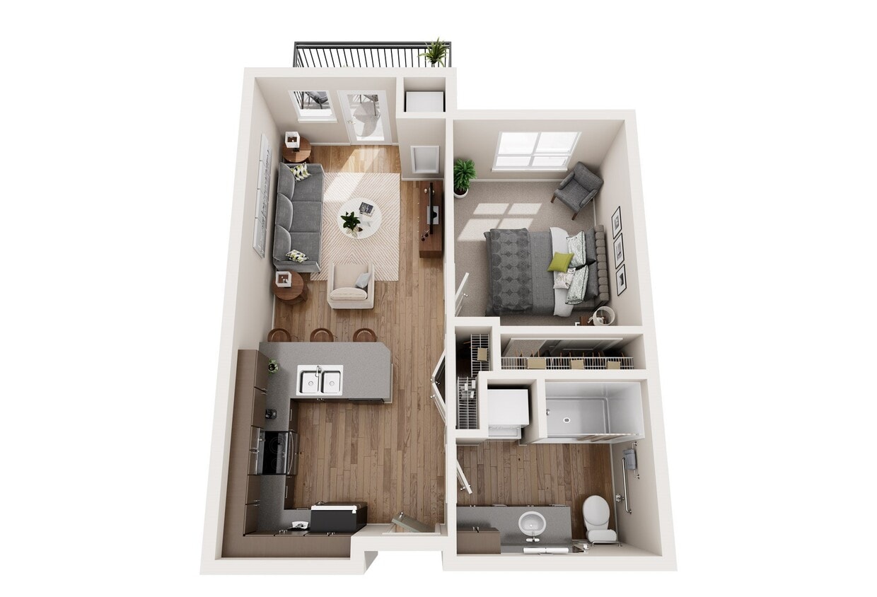 Floor Plan - 1x1 - B6