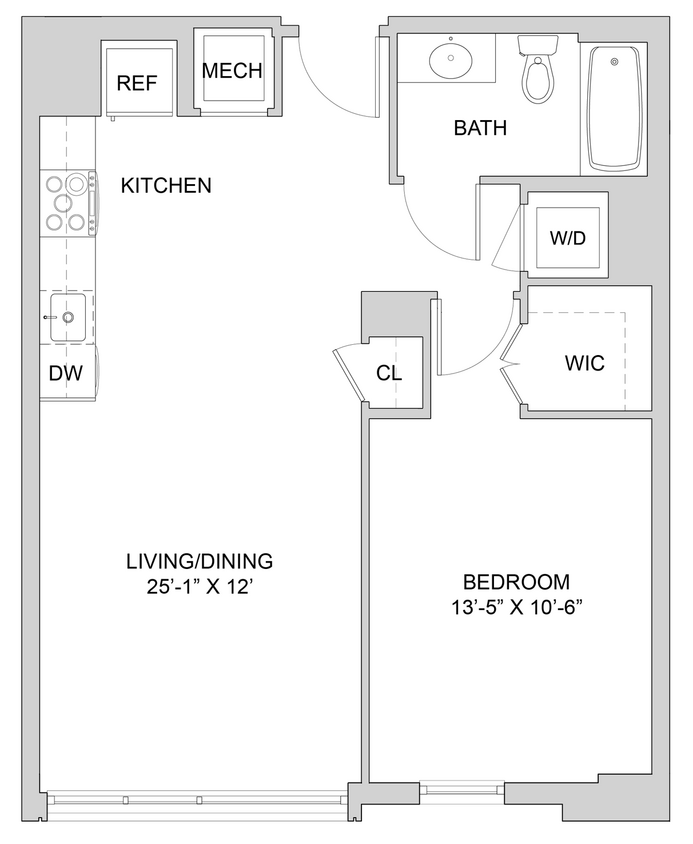 Floor Plan - 1 Bed_1 Bath-A3_1BR_A