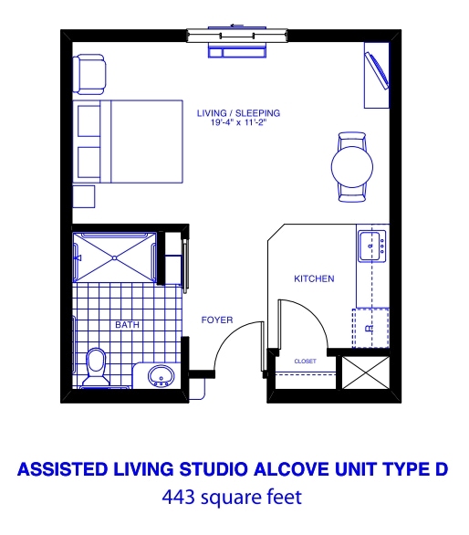 Studio Alcove Unit Type D - Studio Alcove Unit Type D