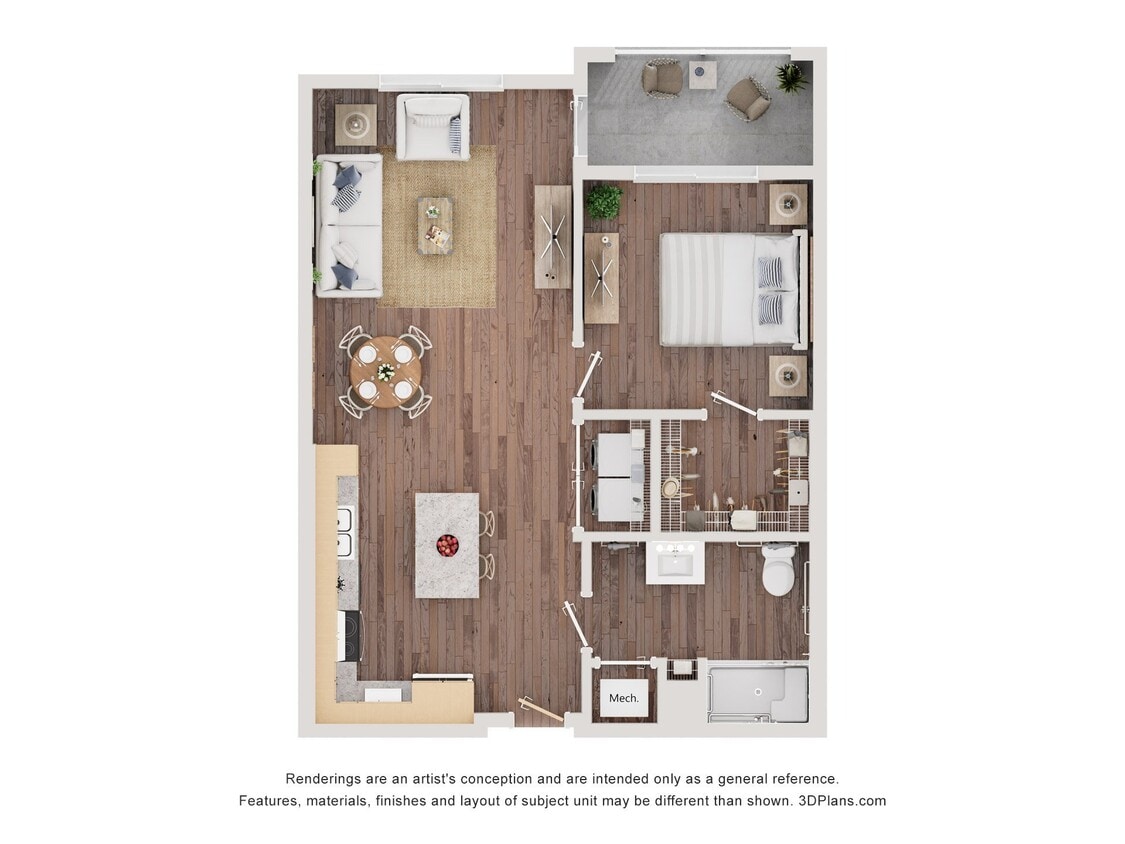 Floor Plan - 1AA (Wheelchair Accessible)