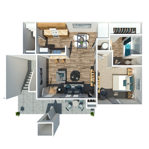 One Bedroom + One Bathroom - 1 Bedroom 1 Bath