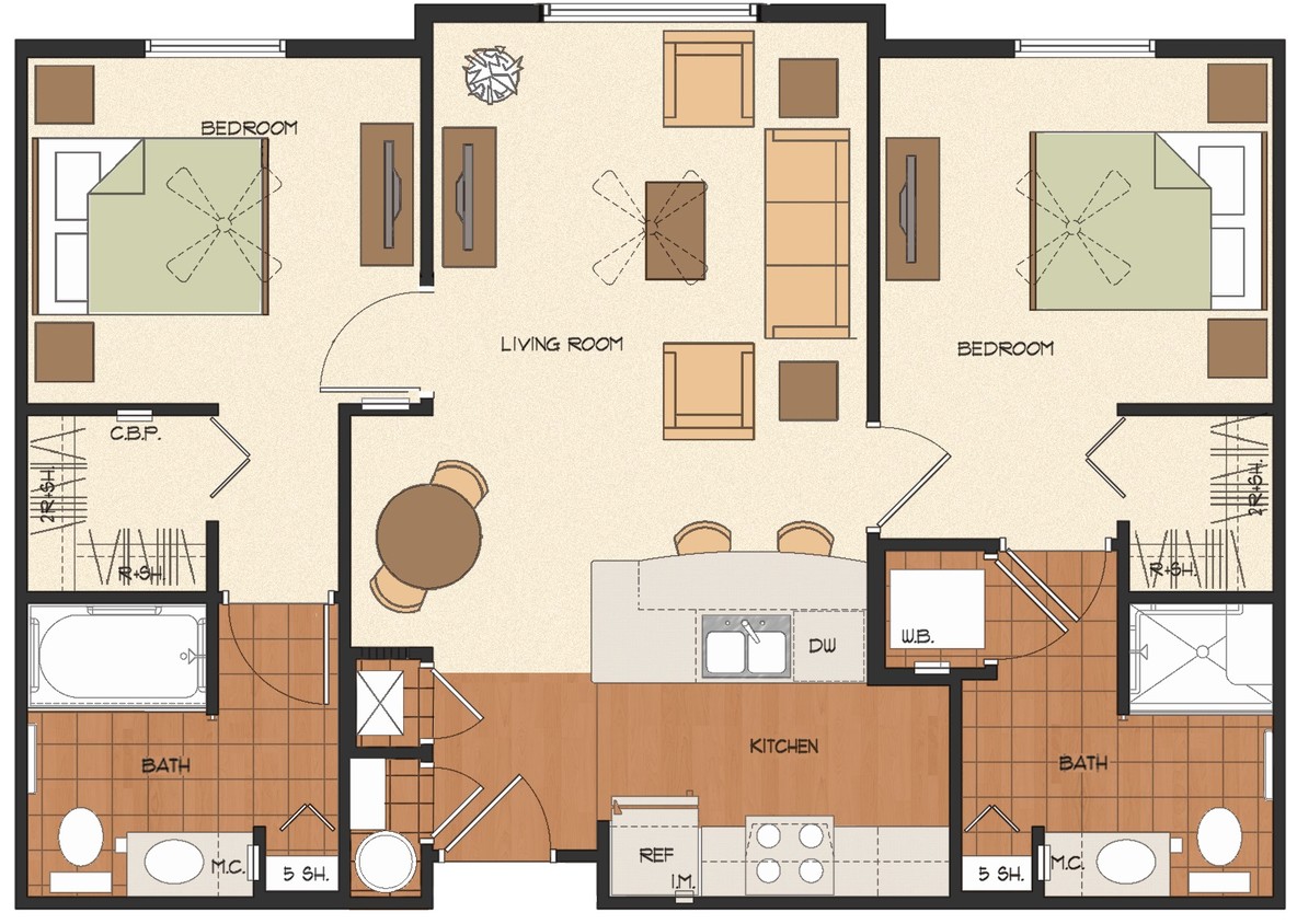 Floor Plan - Two Bedroom