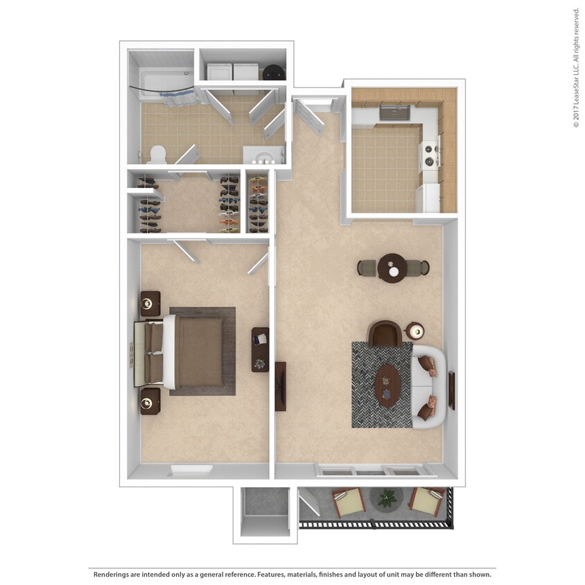 Floor Plan - 1 Bedroom Traditional