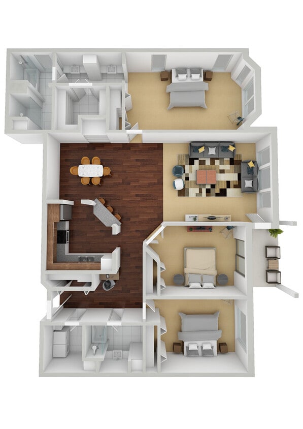 Floor Plan - Laurel East | Three Bed