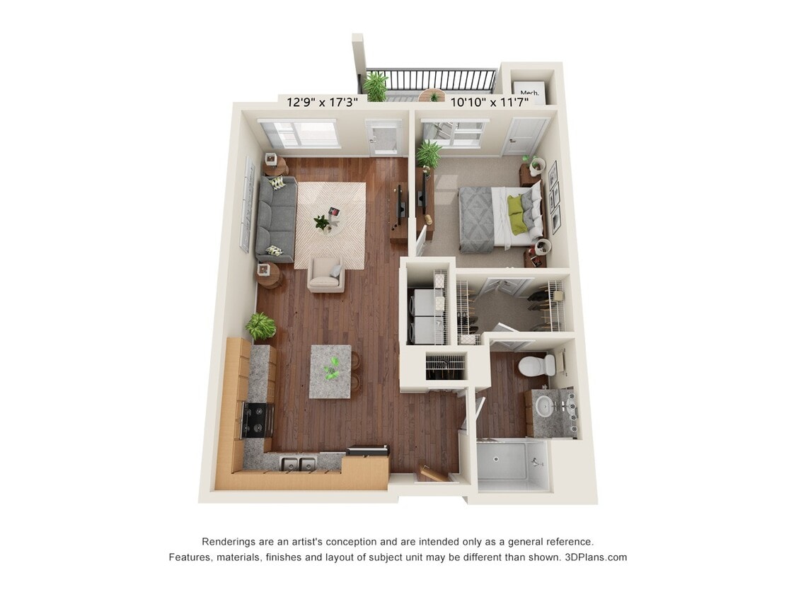 Floor Plan - One Bedroom - 80%
