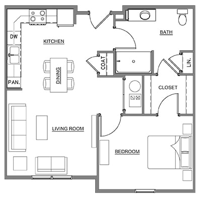 Floor Plan - 1 Bedroom