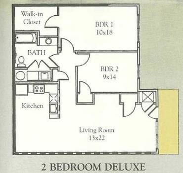 Floor Plan - Two Bedroom Deluxe 