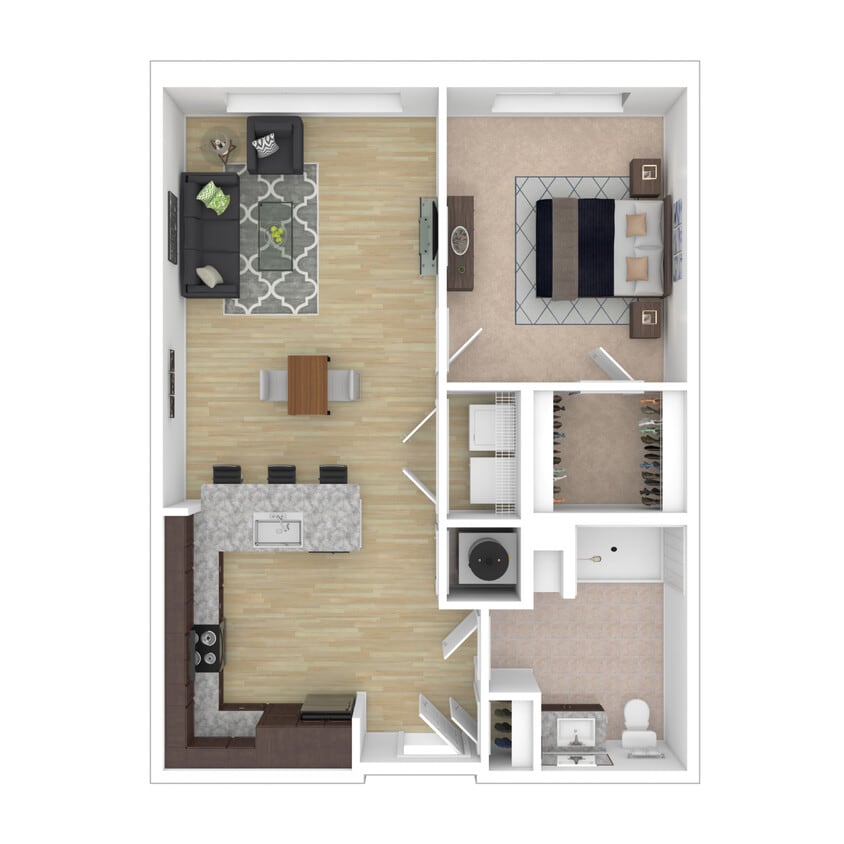 The Linden - Linden - 1 Bed, 1 Bath, 694 sq. ft. - Linden