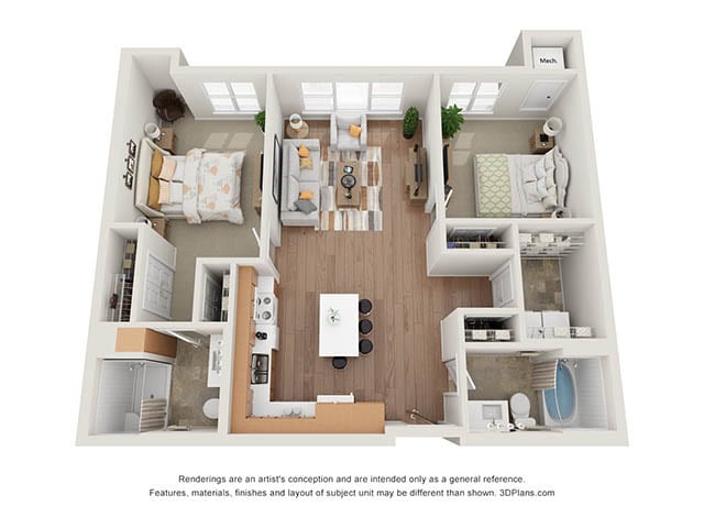 Floor Plan - Two Bedroom - E