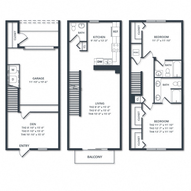 Floor Plan - Premier TH3 + Den