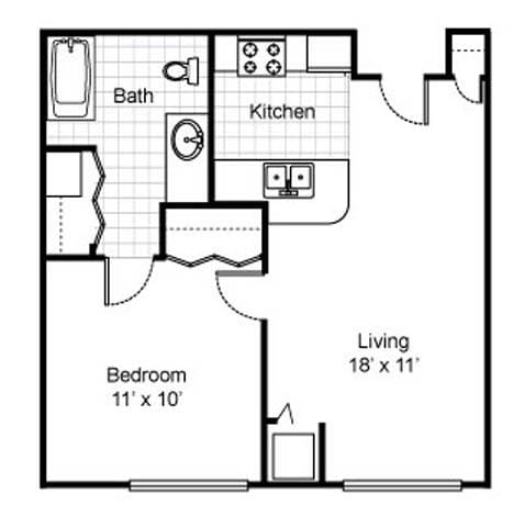1BR / 1BA - One Bedroom
