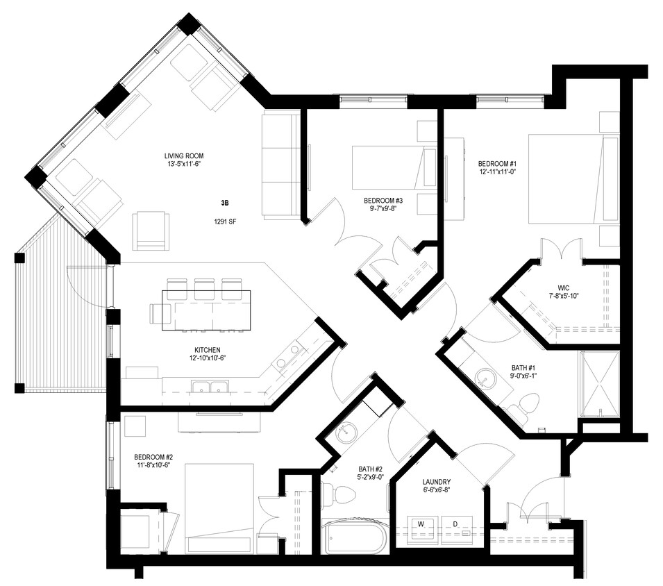 Floor Plan - Three Bedroom - B