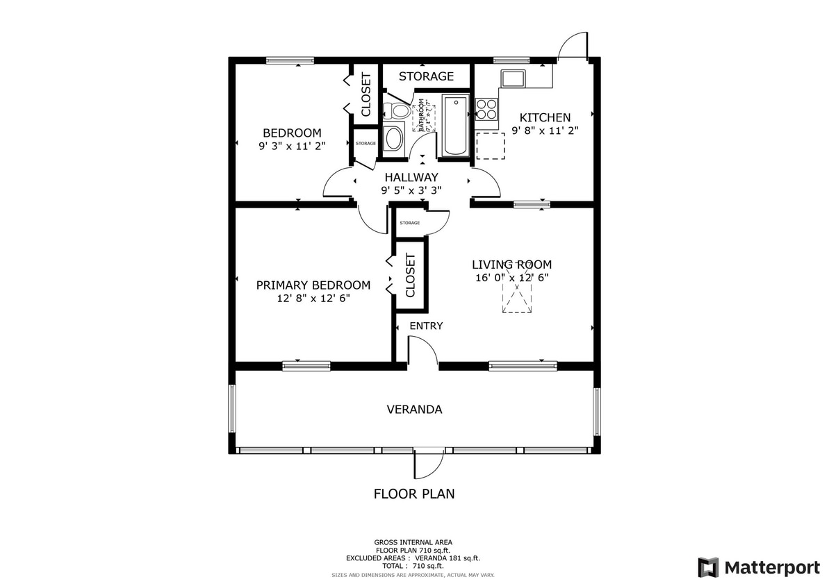 Floor Plan - 2/1 Classic - A