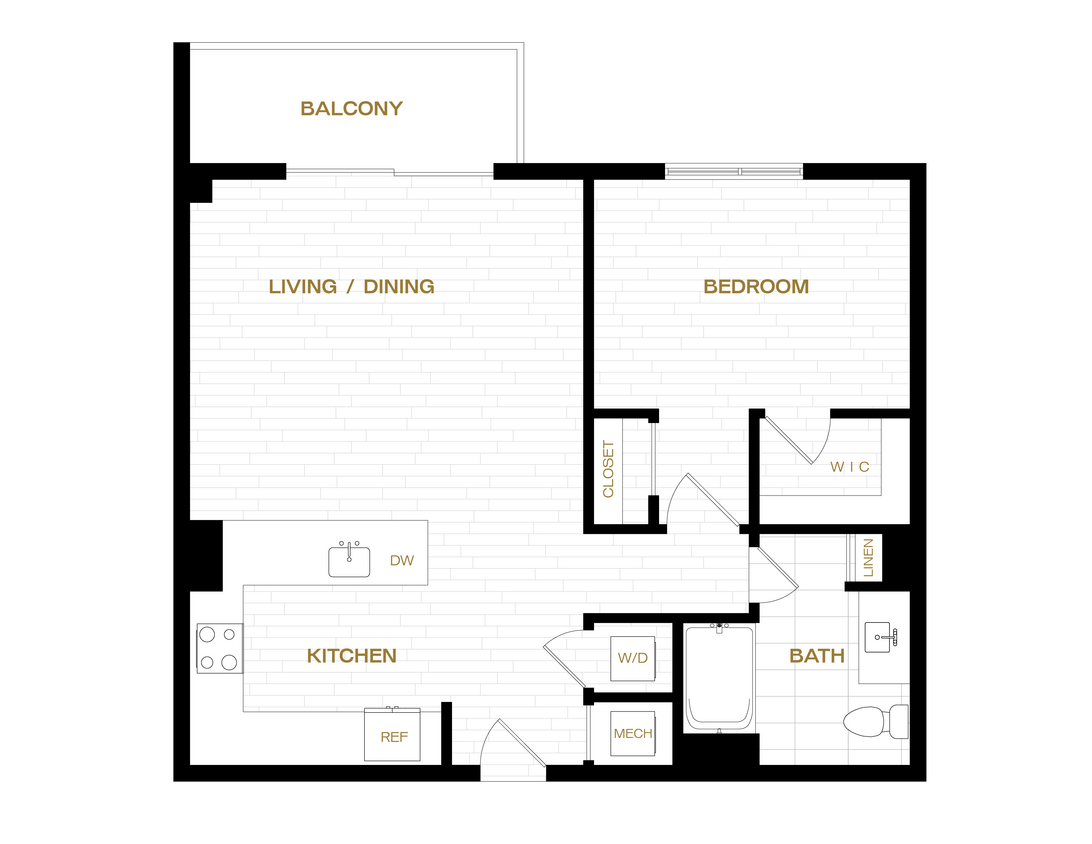 Floor Plan - 1 Bed/1 Bath-A9