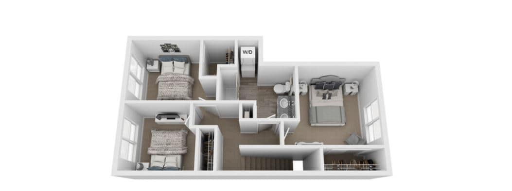 3BD/2BA 2nd Floor Townhome A/B - 3 BD/2 BA TH: Market Rate