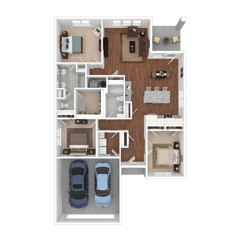 Floor Plan - 3 Bedroom/2 Bath Villa B