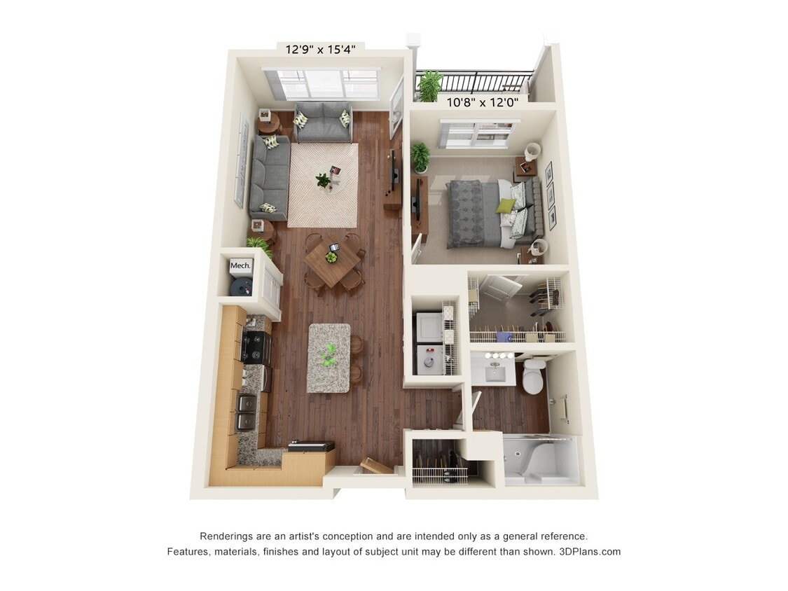 Floor Plan - One Bedroom - A2