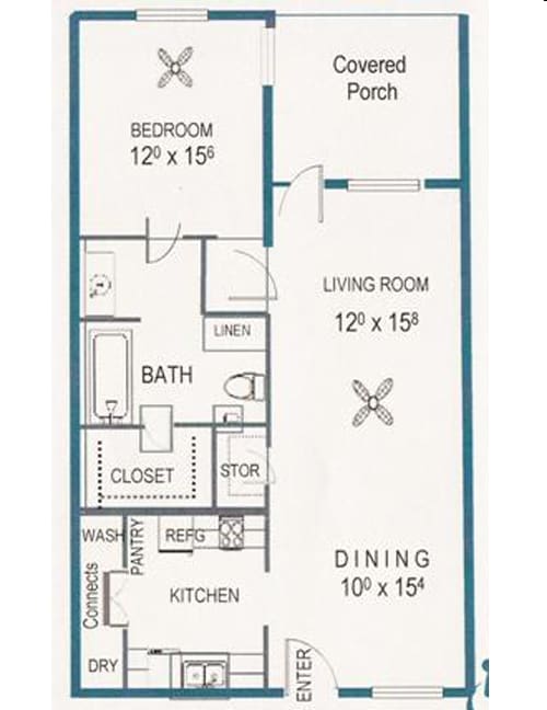 1BR/1BA - 1 Bedroom (B)