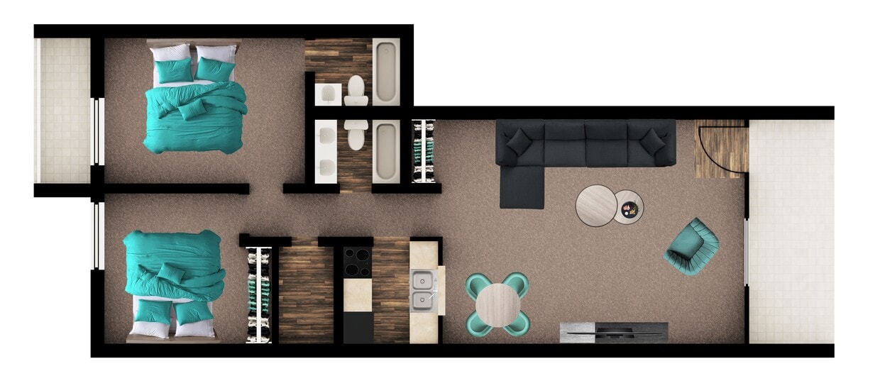 2 bed, 2 bath - B2 / Sequoia