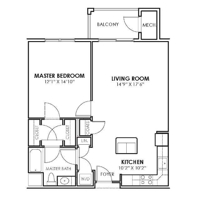 Floor Plan - One Bedroom