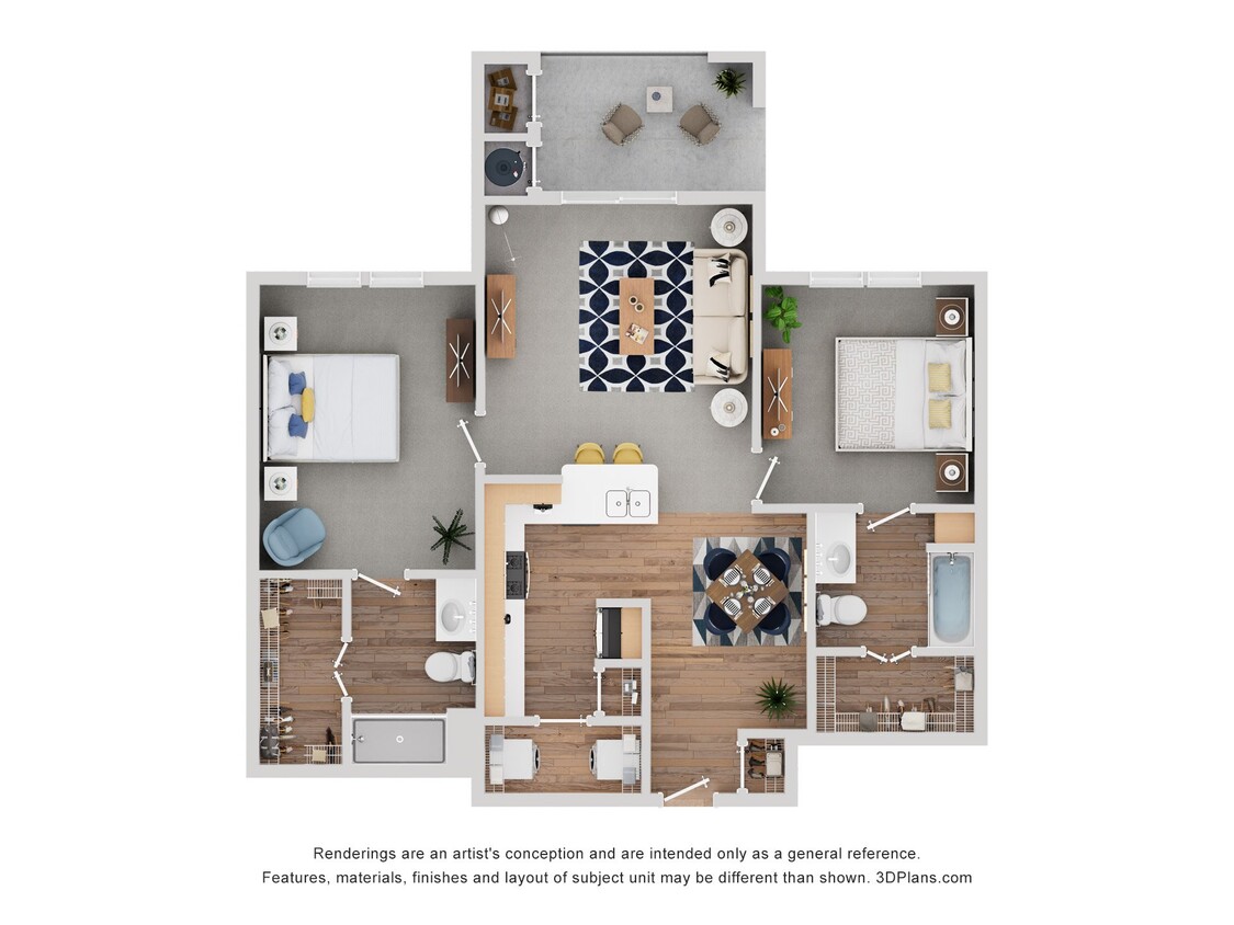 Floor Plan - Two Bedroom - Ellington