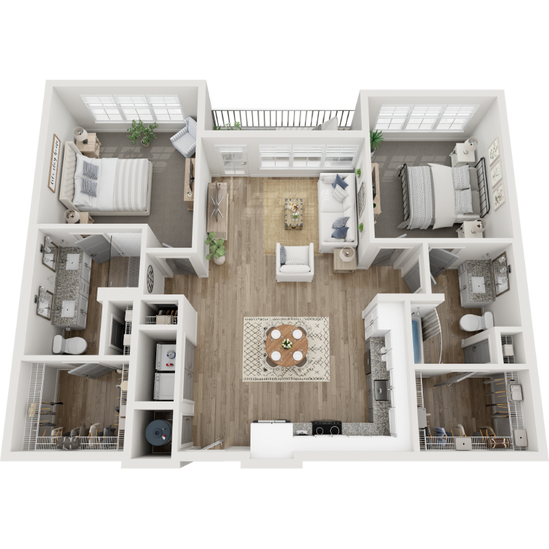 The Waterlily | 1,202 SF | 2 BR/2 BA Apartment - The Waterlily