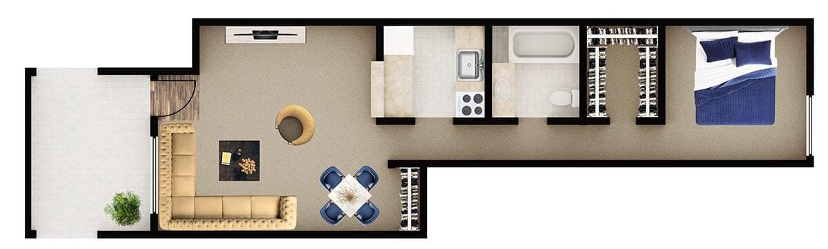 Floor Plan - 1x1 A7